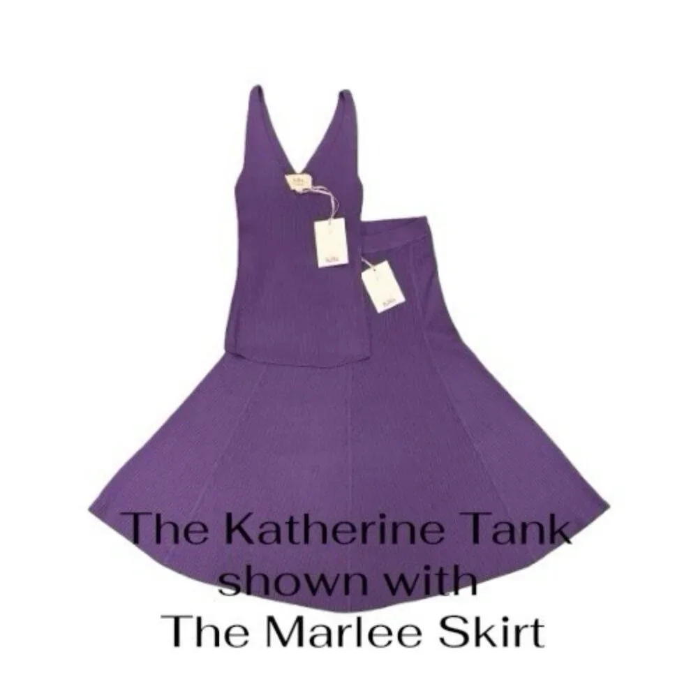 Kilte Collection The Katherine Rib Knit Tank Top size 3 L/XL Plum Purple Rayon - Picture 10 of 11